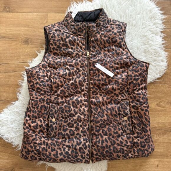 NWT! Talbots Reversible Quilted Vest - Leopard Print/Black | Size 1X - Picture 9 of 9